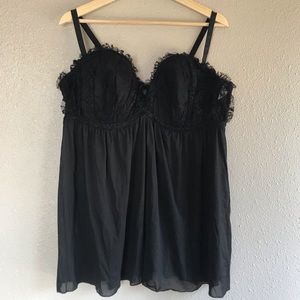 Torrid Intimates Babydoll in Black Lace, Size 4